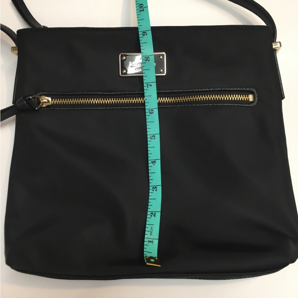 Kate Spade Medium Nylon Crossbody Handbag Black Gold Classic Preppy - Picture 16 of 16